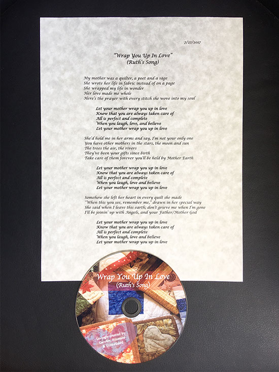 The lyrics to Wrap You Up, by Karen Taylor Good and Stowe Dailey.