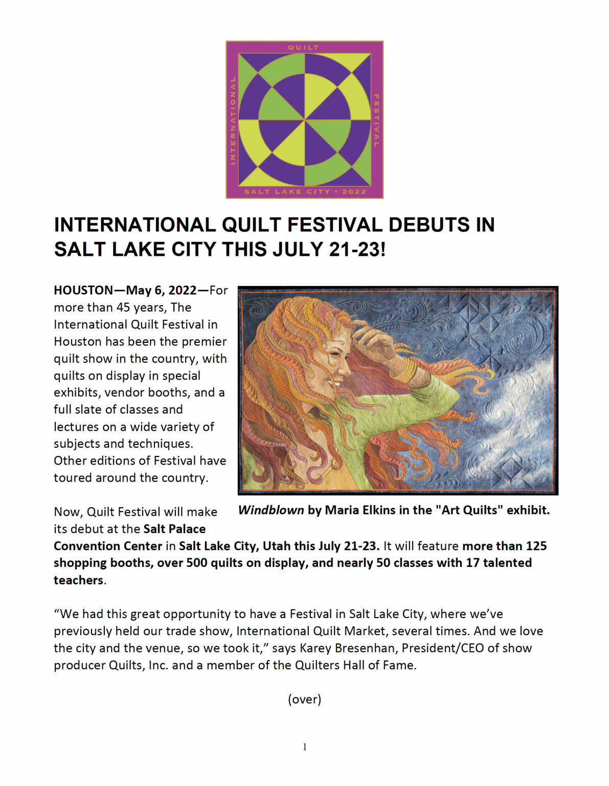 International Quilt Festival debuts in Salt Lake City Quilts