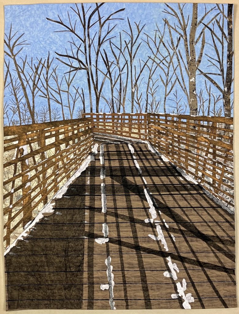 Pictured Quilt: Rusty Bridge—One February Morning (28” x 37”) by Janet Pugh