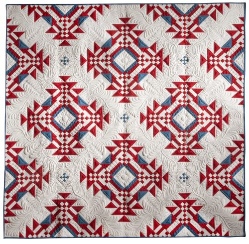 A 1915 Variation of a Goose in the Pond by Tammy Morris and quilted by Eva Ellison of Double E Quilting.
